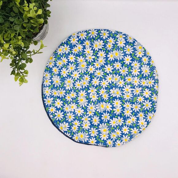 Tortilla Warmer 10.5 Inches Blue Daisy Print Holds Up To 6 Tortillas - Picture 1 of 4